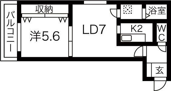 クオーレ円山(1LDK/1階)の間取り写真