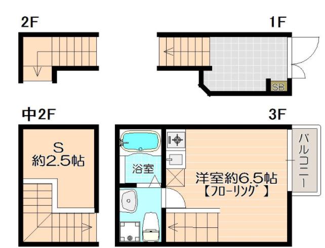 ガレット空港前(1SK/1階)の間取り写真