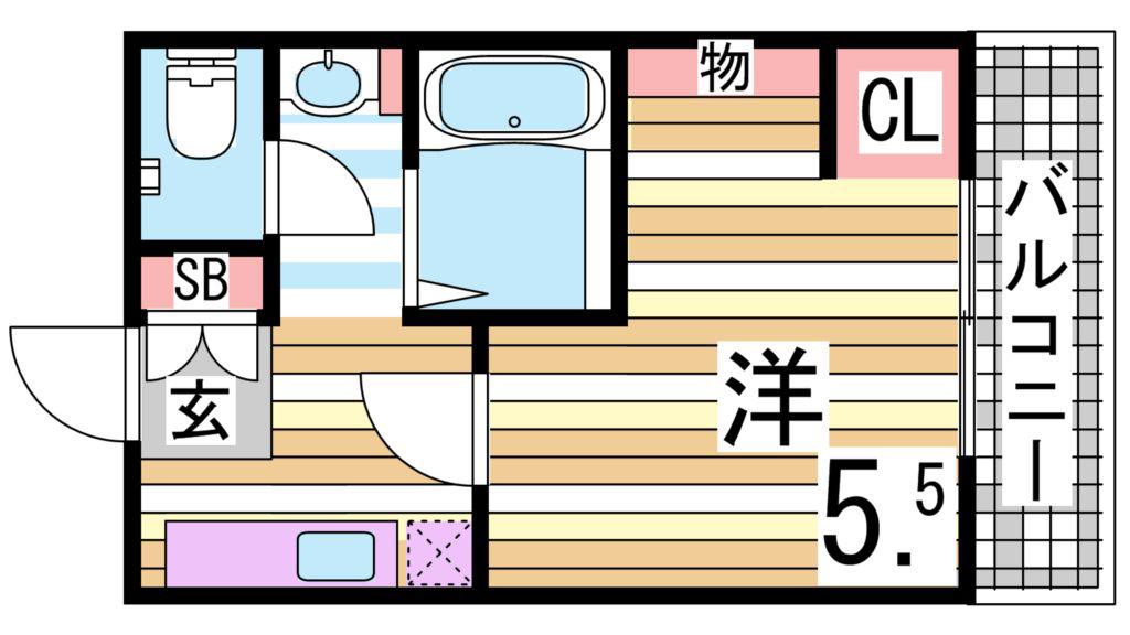 ファーストマンション(1K/2階)の間取り写真