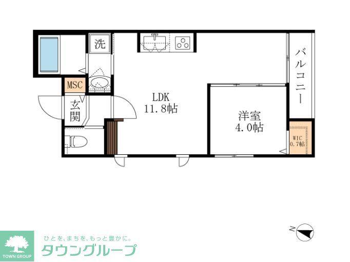 フォレスト(1LDK/2階)の間取り写真