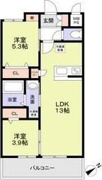 メゾンシュシュ大宮(2LDK/1階)の間取り写真