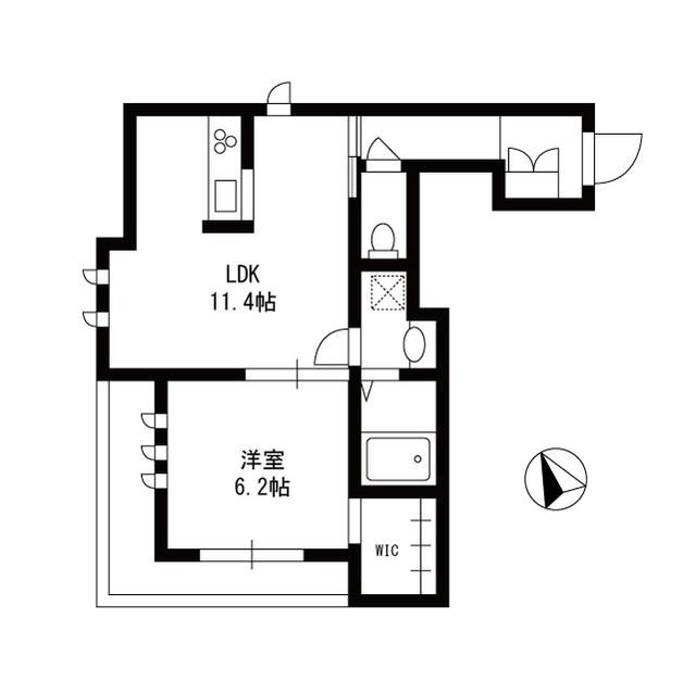 GRAND CIEL(1LDK/2階)の間取り写真