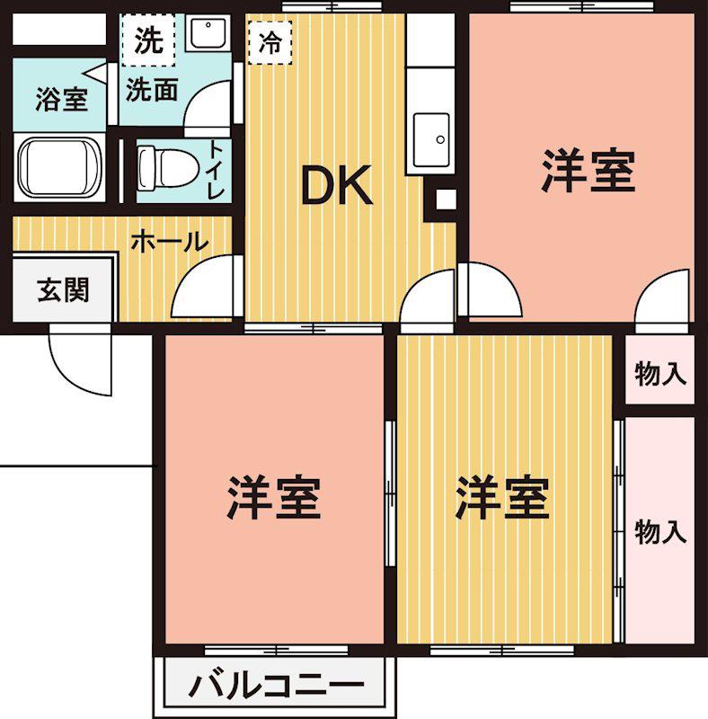 カサグランデ(3DK/1階)の間取り写真