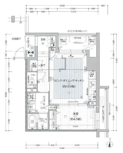 プレサンスジェネ新栄町駅前 葵(1LDK/10階)の間取り写真