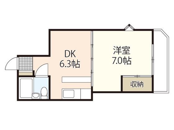 エイトバレー54(1DK/3階)の間取り写真
