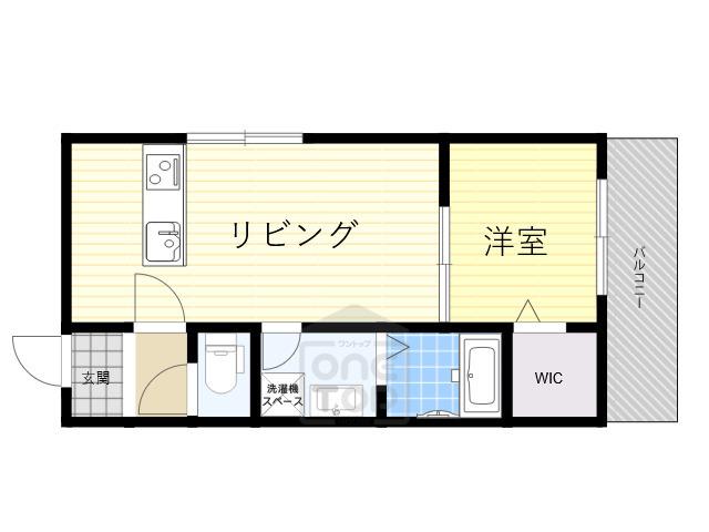 シナジー茨木(1LDK/3階)の間取り写真