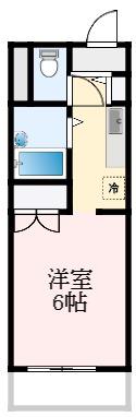 メゾン学園(1K/2階)の間取り写真