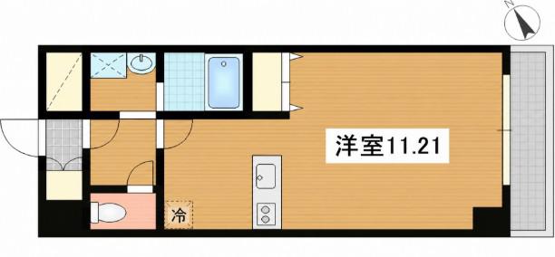 KAFUU COURT 矢賀(ワンルーム/5階)の間取り写真