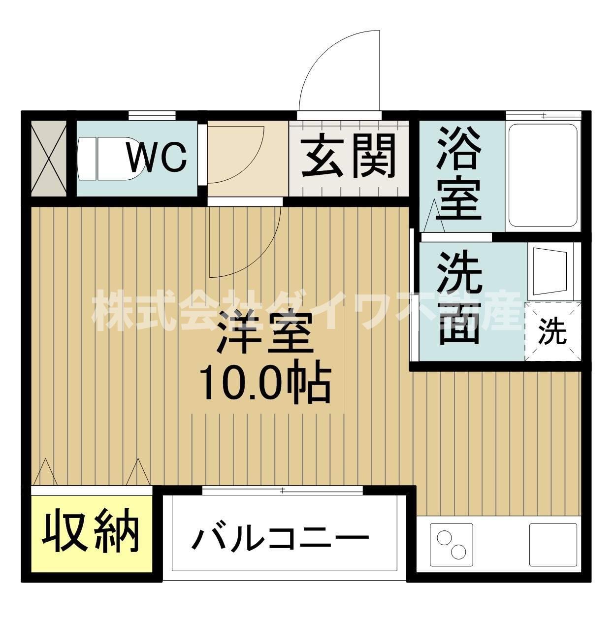 シベール(ワンルーム/2階)の間取り写真