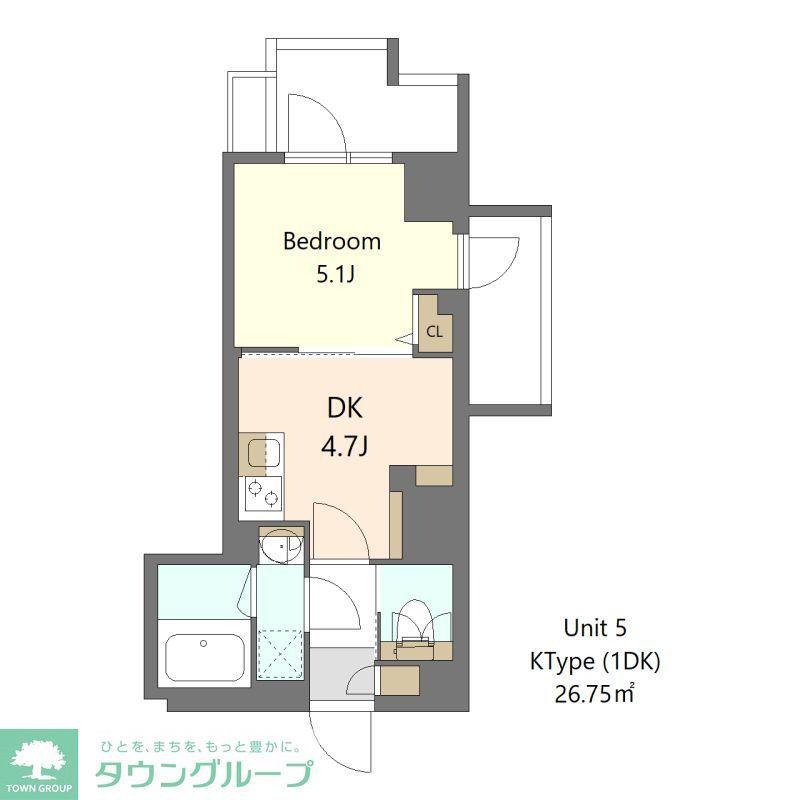 S-RESIDENCE高島平ASOLEA(1DK/1階)の間取り写真