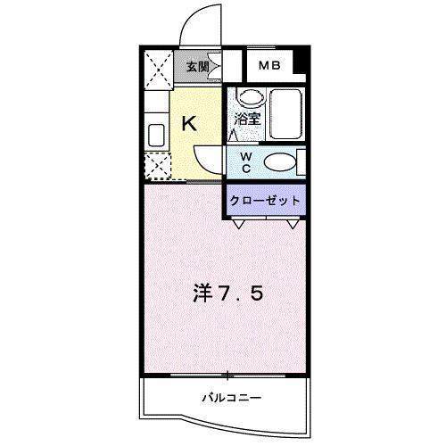 エスポワールさとう(1K/2階)の間取り写真