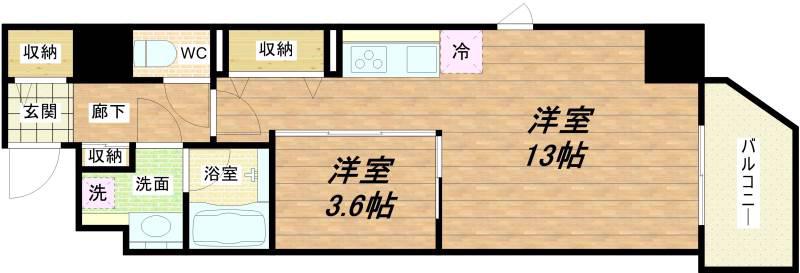 フェニックスコート(1LDK/7階)の間取り写真