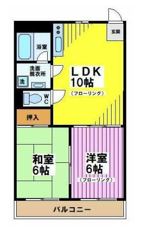 モンターニュ国領(2LDK/1階)の間取り写真