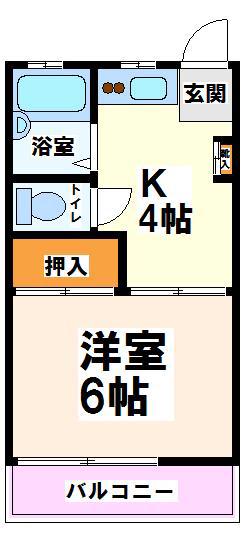 アイコーポ71号棟 当社管理物件(1K/1階)の間取り写真
