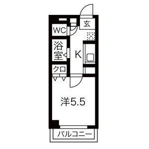 ビュークレスト今泉(1K/2階)の間取り写真
