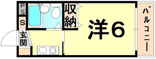 パークブリッジマンション(ワンルーム/1階)の間取り写真
