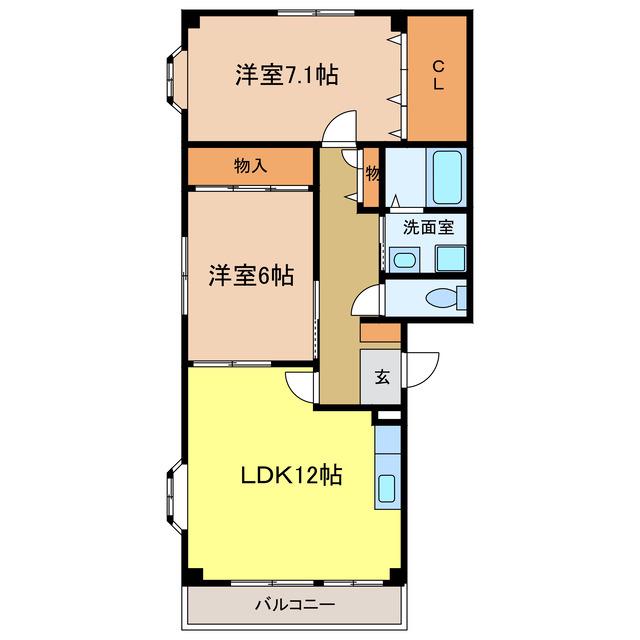 ソレアードニシキ(2LDK/2階)の間取り写真