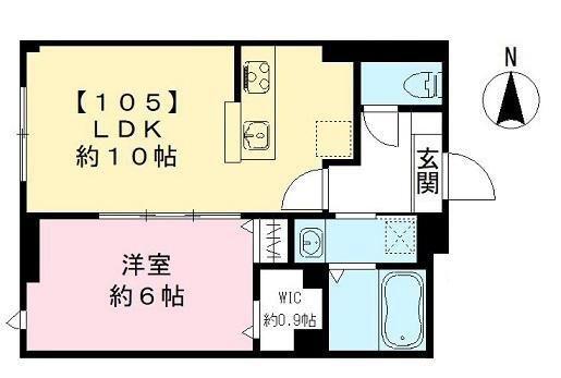 MAISON BLANCHE NAGAI(1LDK/1階)の間取り写真