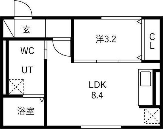 ゼルノヴァ(1LDK/1階)の間取り写真