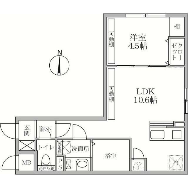 ラヴィエール大島&MEW 部屋番号404(1LDK/4階)の間取り写真