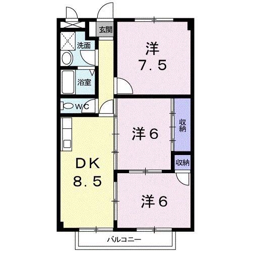 サンヒルズ千代田I(3DK/1階)の間取り写真