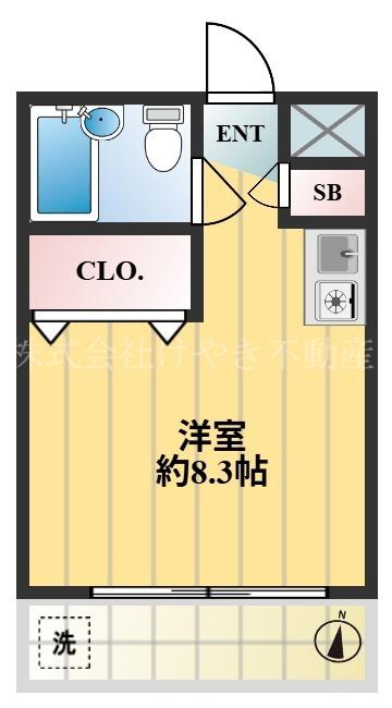 パラシオンYT(ワンルーム/3階)の間取り写真