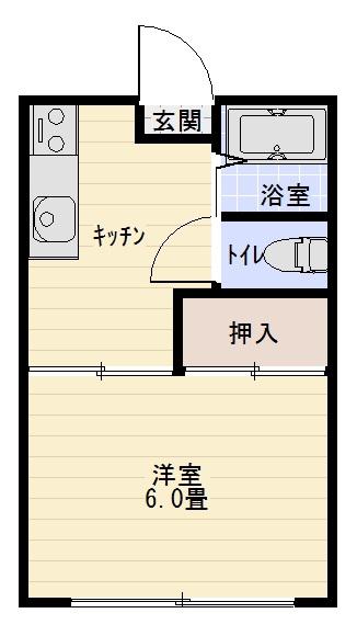 チエコーポ(1K/2階)の間取り写真