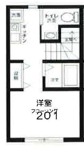 ROW HOUSE 大崎(1K/2階)の間取り写真
