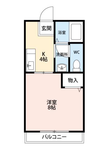 コーポ山本(1K/1階)の間取り写真