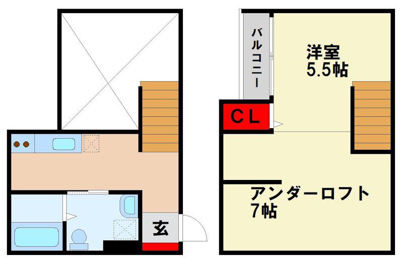 PREMIERE(1K/2階)の間取り写真