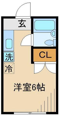 ハイツ谷野(ワンルーム/2階)の間取り写真