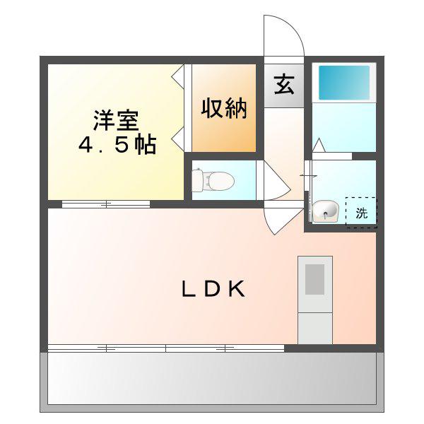 P-SPACE(1LDK/1階)の間取り写真