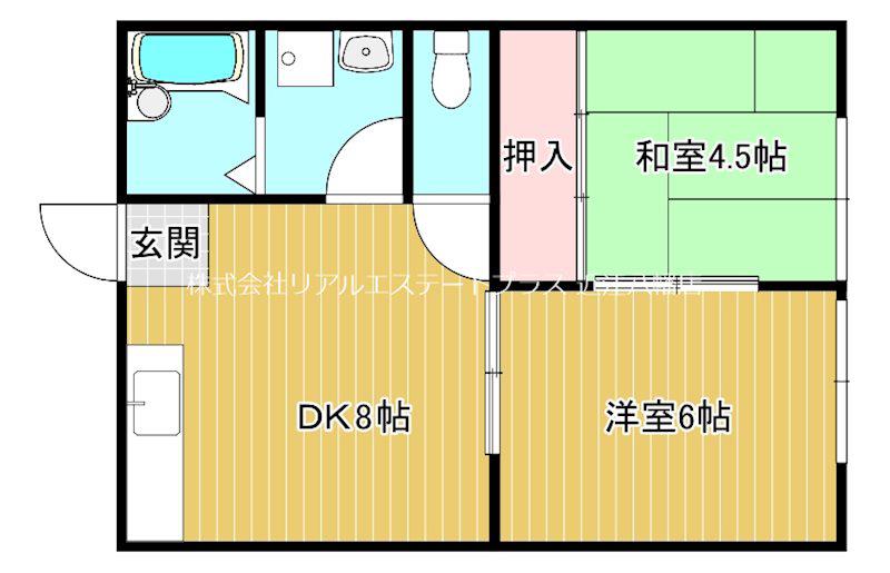タイナカハウス(2DK/2階)の間取り写真