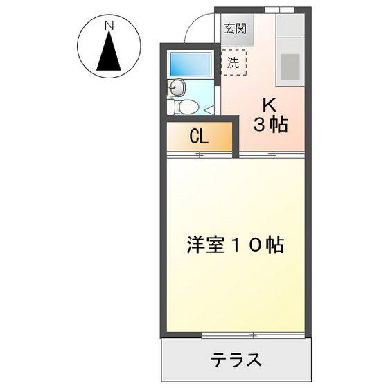 宮崎マンション(1K/2階)の間取り写真