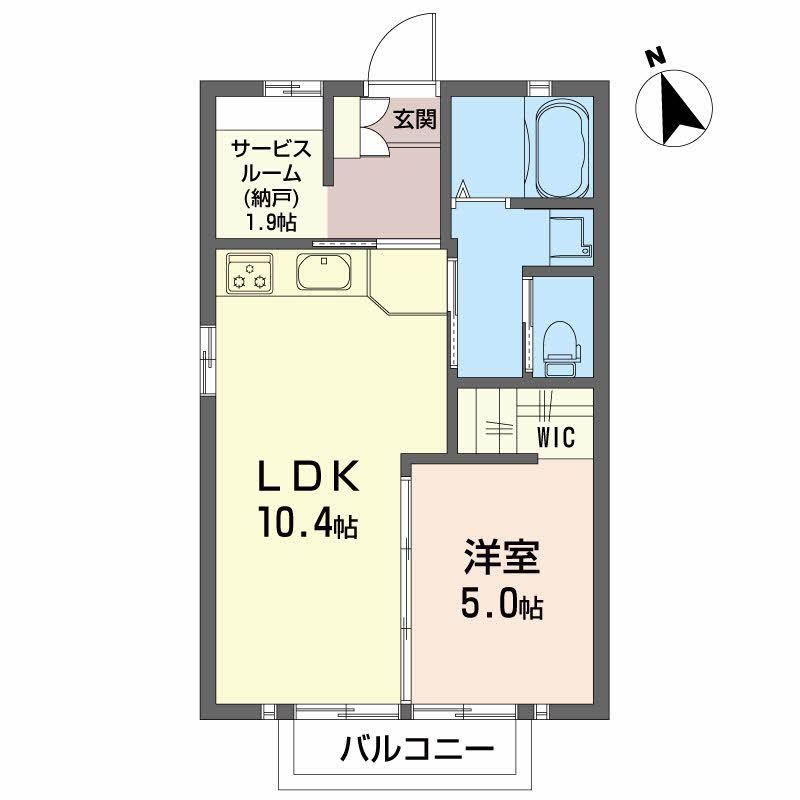 ビゴール B(2DK/2階)の間取り写真