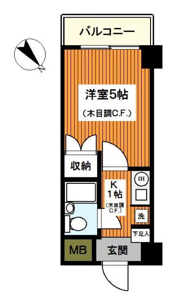 興和ガーデンヒルズ(1K/2階)の間取り写真
