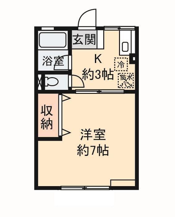 シティハイム ユーハイム湘南(1K/1階)の間取り写真