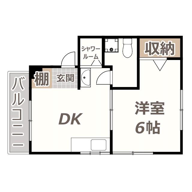 メゾン帝塚山(1DK/4階)の間取り写真