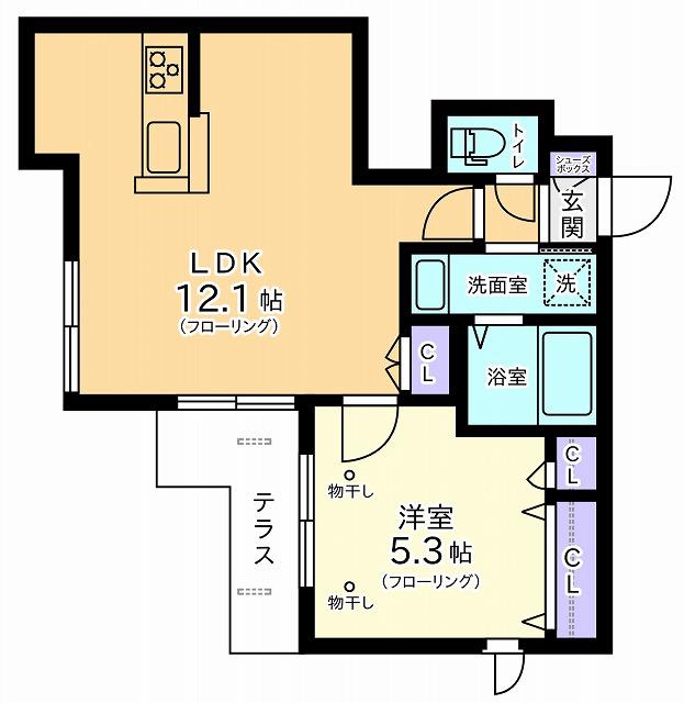 メゾンルーチェ(1LDK/1階)の間取り写真