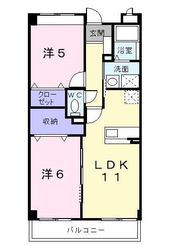 ラルジュ・エクセレント(2LDK/4階)の間取り写真