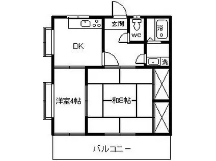 ヴィラ欅(1SDK/1階)の間取り写真