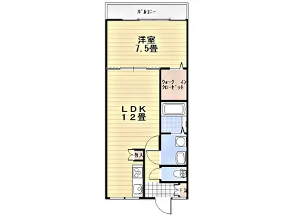 吉川総業ビル(1LDK/3階)の間取り写真