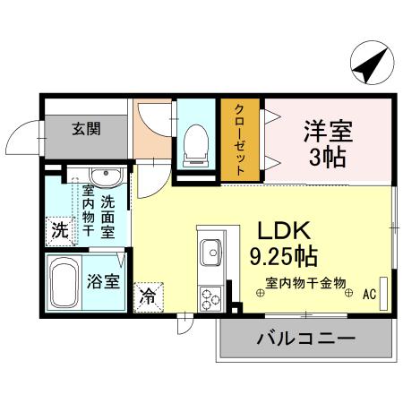 CANARD(1LDK/3階)の間取り写真