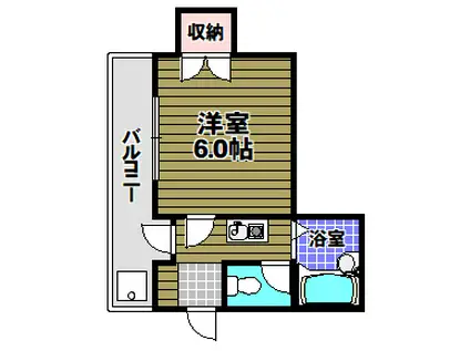 ベルメゾン一須賀3号館(1K/2階)の間取り写真