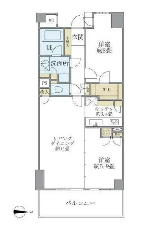 アパートメンツ東山 1階階 間取り