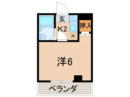 ファミール津守(1K/3階)の間取り写真