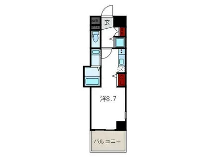 J-CUBE KOBE(ワンルーム/2階)の間取り写真