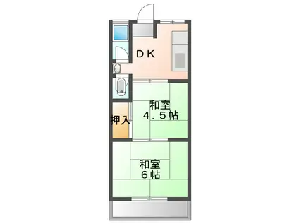 西田マンション(2K/2階)の間取り写真