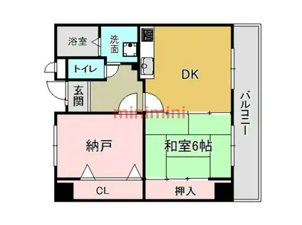  カルム千昇(1SDK/1階)の間取り写真