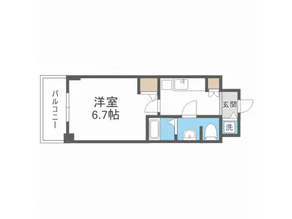 S-RESIDENCE北浜(1K/14階)の間取り写真